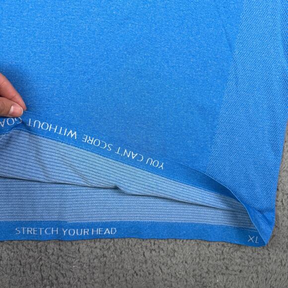 Lululemon Metal Vent Tech Polo Shirt Mens XL Blue Stretch Performance Golf - Picture 3 of 8